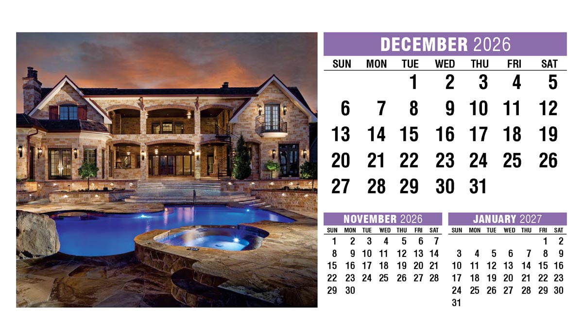 Galleria Homes Promotional Desk Calendar- 2026
